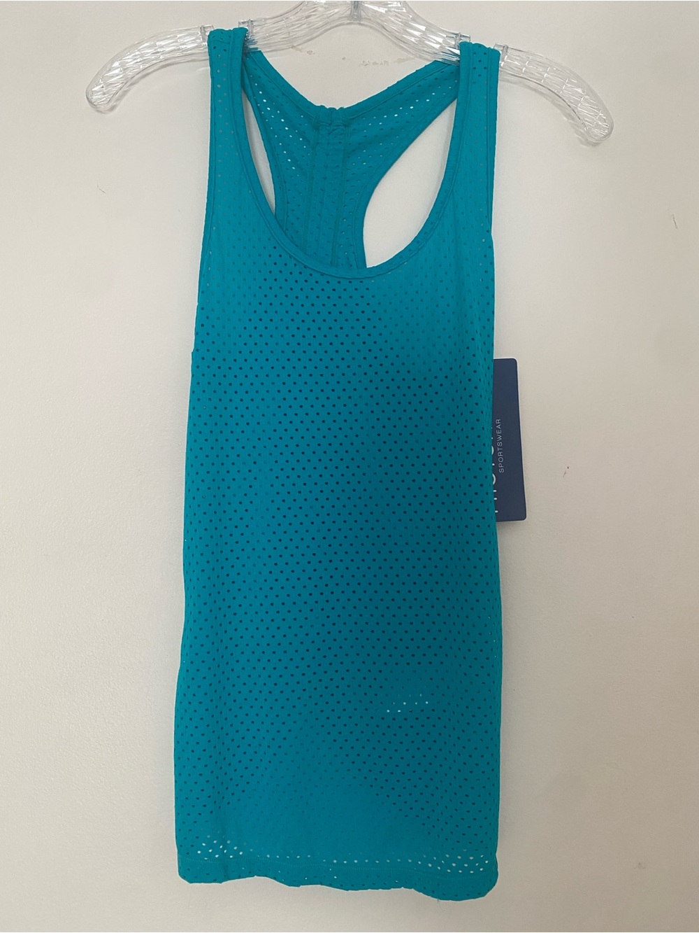Protokolo Sportswear Teal Perforated Racerback Tank